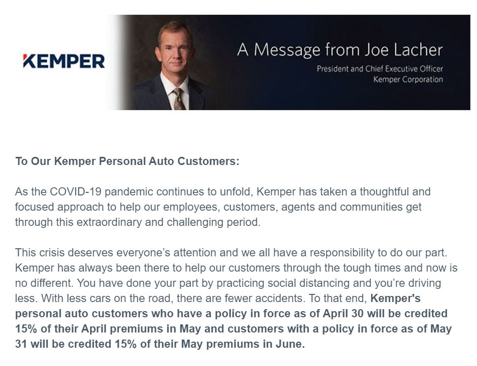 Kemper/Infinity Premium Refund - C & C Insurance Solutions